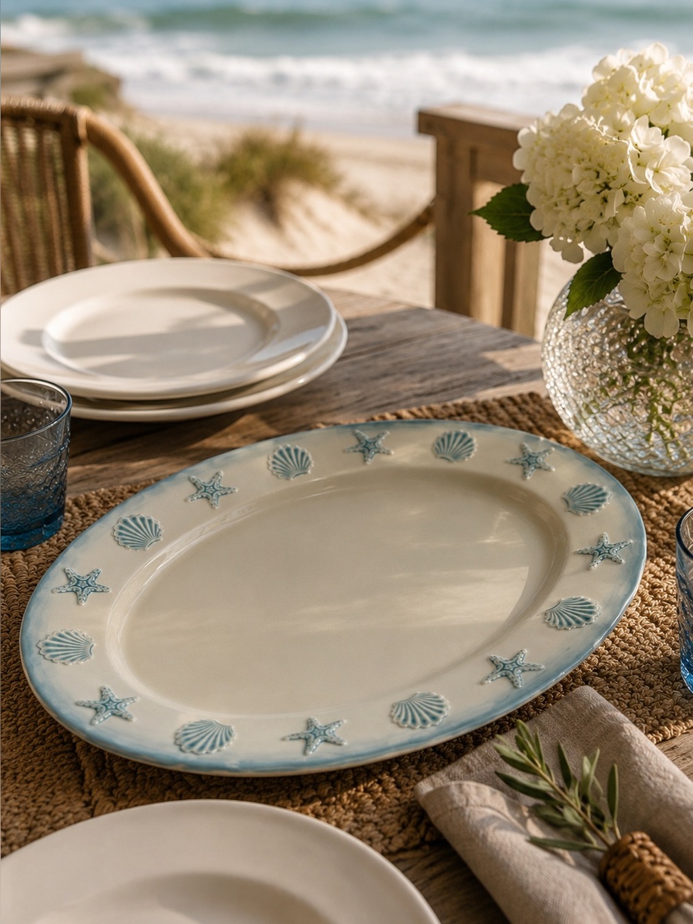 Shoreline by Homestudio 18” platter - EUC, no flaws!